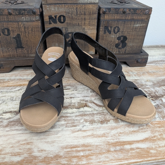 Everlast Shoes - Dr.Scholl's Everlasting Espadrille Wedge Slip On, Black,  Size 8M